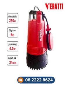 Bơm chìm nước thải Veratti VXm-250 – hotline 08 2222 8624